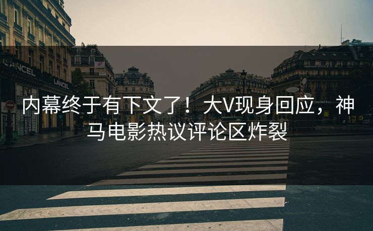 内幕终于有下文了！大V现身回应，神马电影热议评论区炸裂
