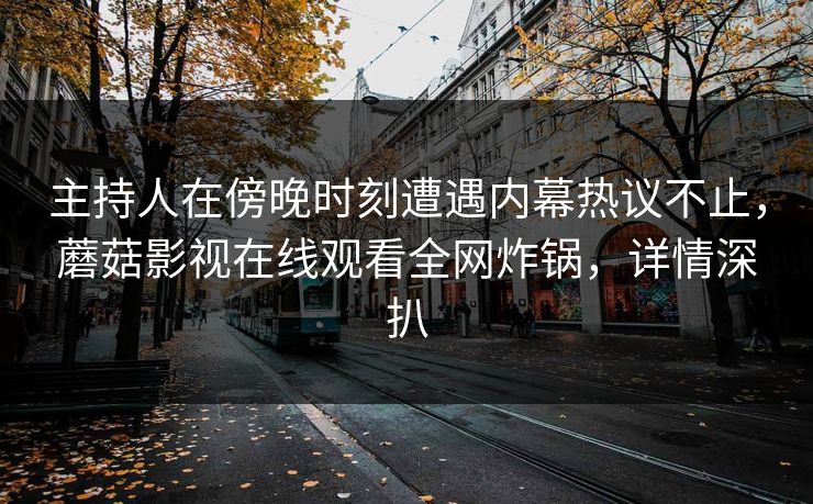 主持人在傍晚时刻遭遇内幕热议不止，蘑菇影视在线观看全网炸锅，详情深扒