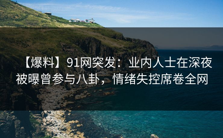 【爆料】91网突发：业内人士在深夜被曝曾参与八卦，情绪失控席卷全网